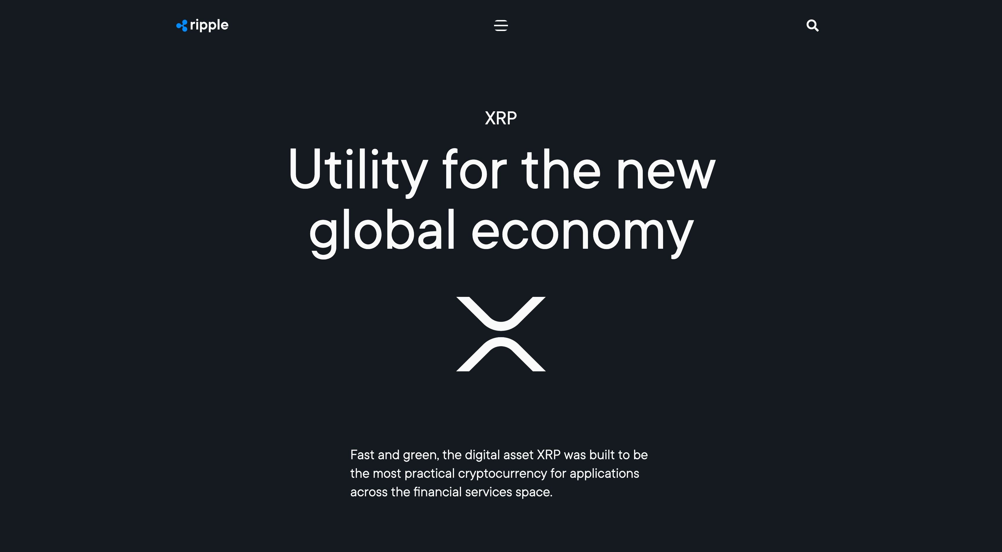 Screenshot of Ripple's home page