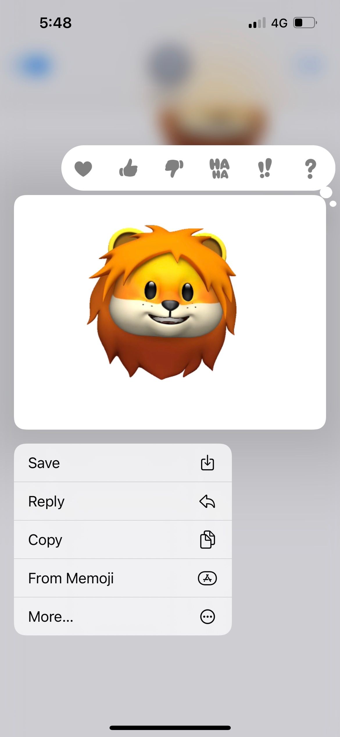 save lion animoji video from iphone messages app