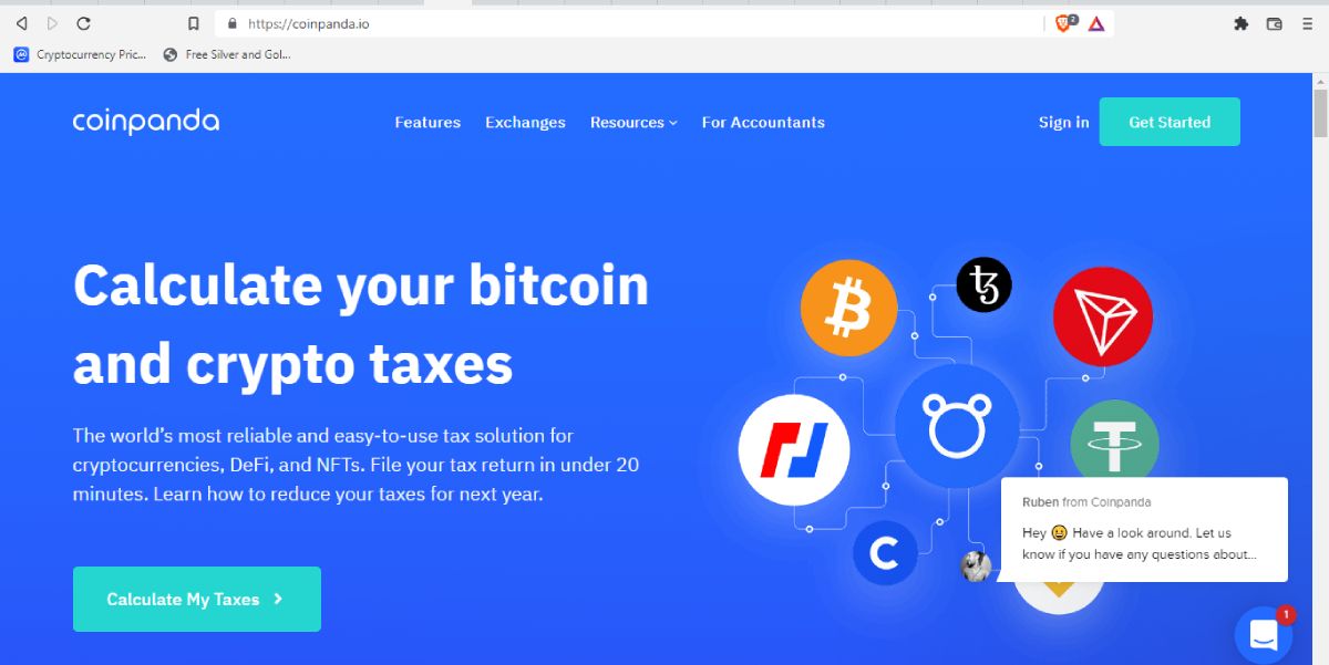 اسکرین شات از صفحه اصلی coinpanda