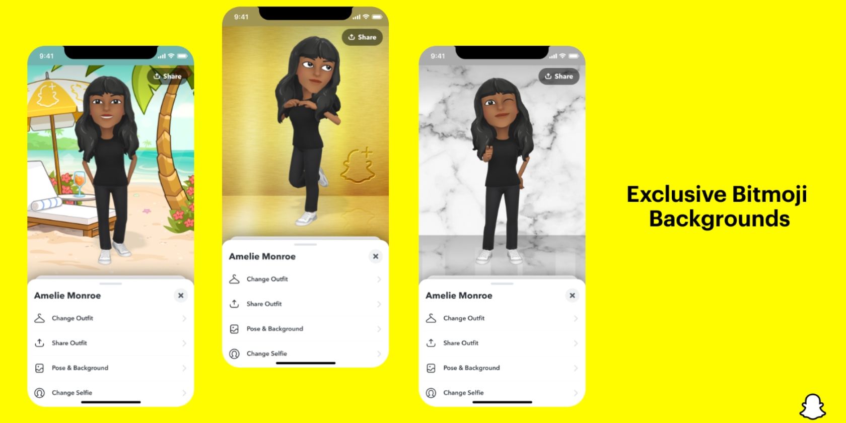 screenshot of snapchat's exclusive bitmoji backgrounds