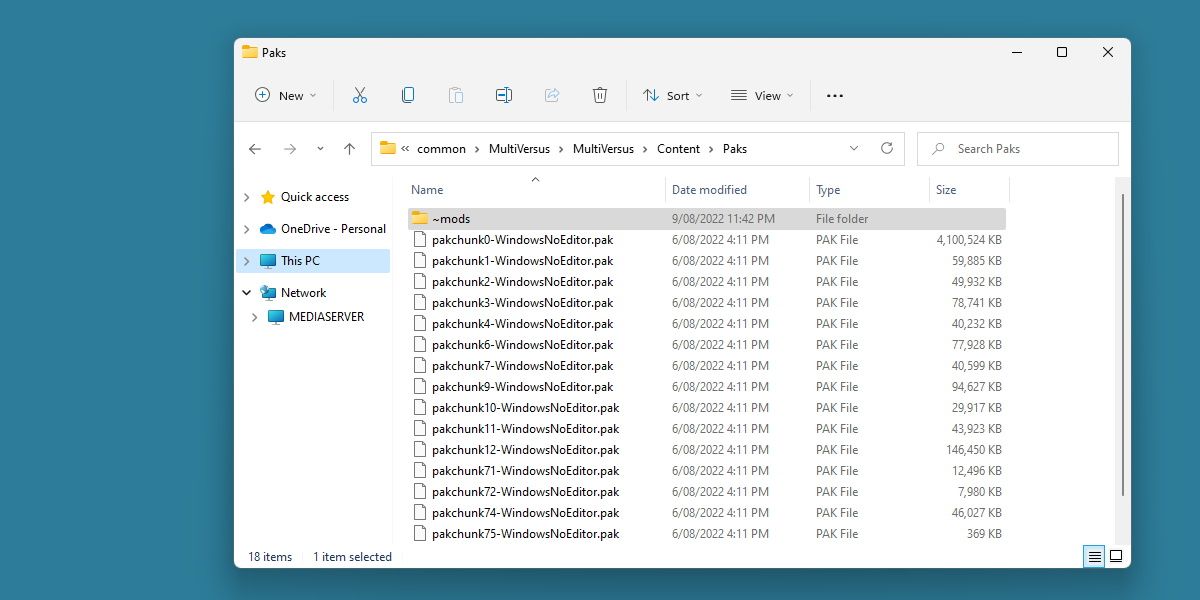 اسکرین شات پوشه multiversus modding