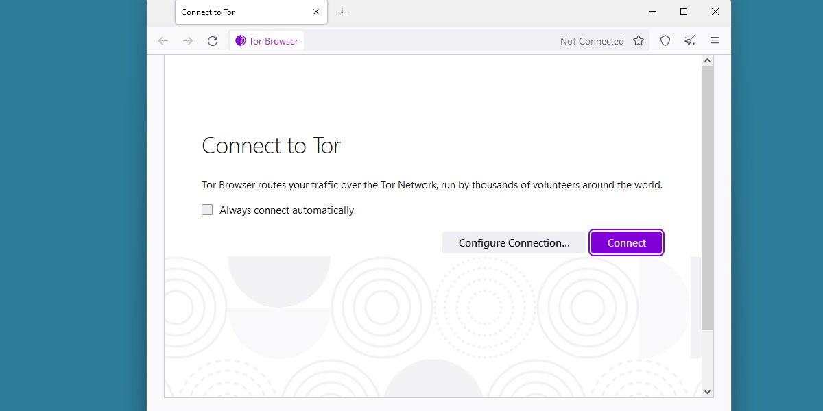 screenshot of tor browser