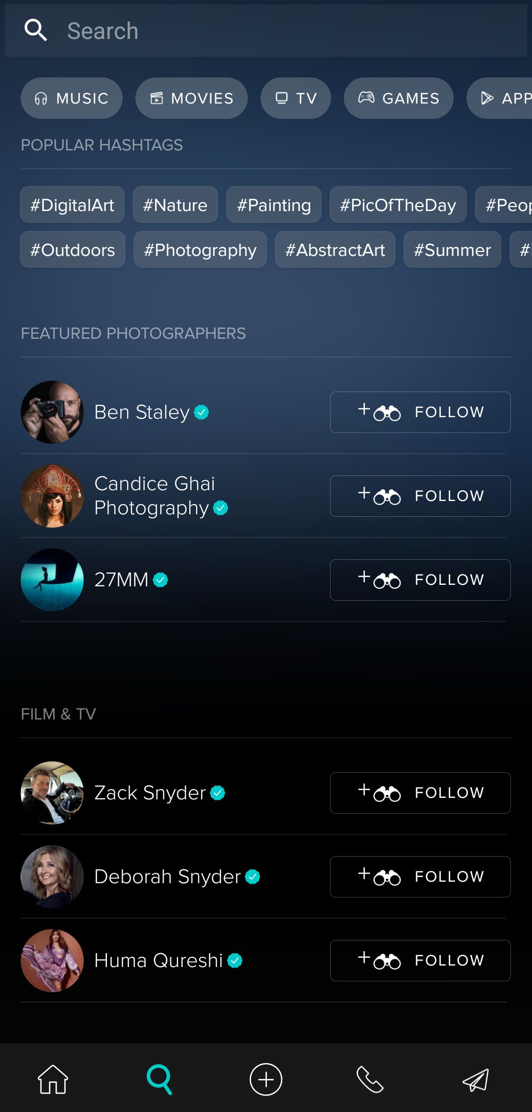 Search Feature on Vero App