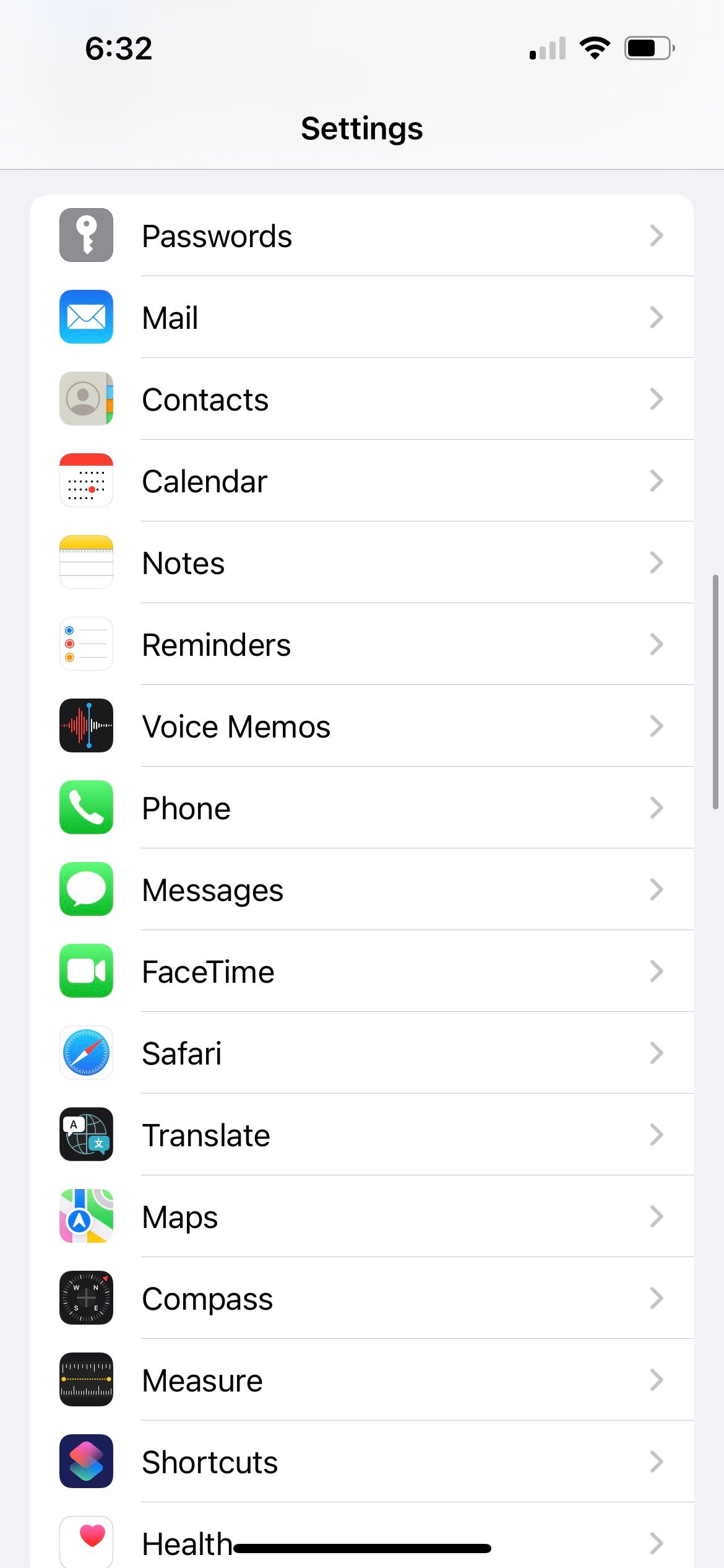 iphone settings app