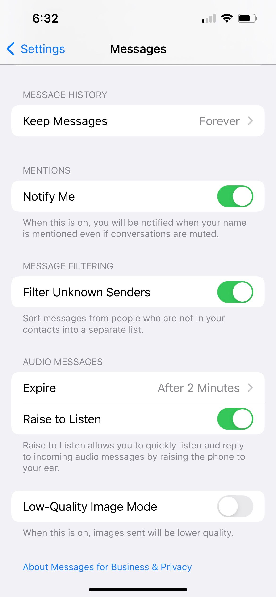 filter unknown senders in iphone messages app 