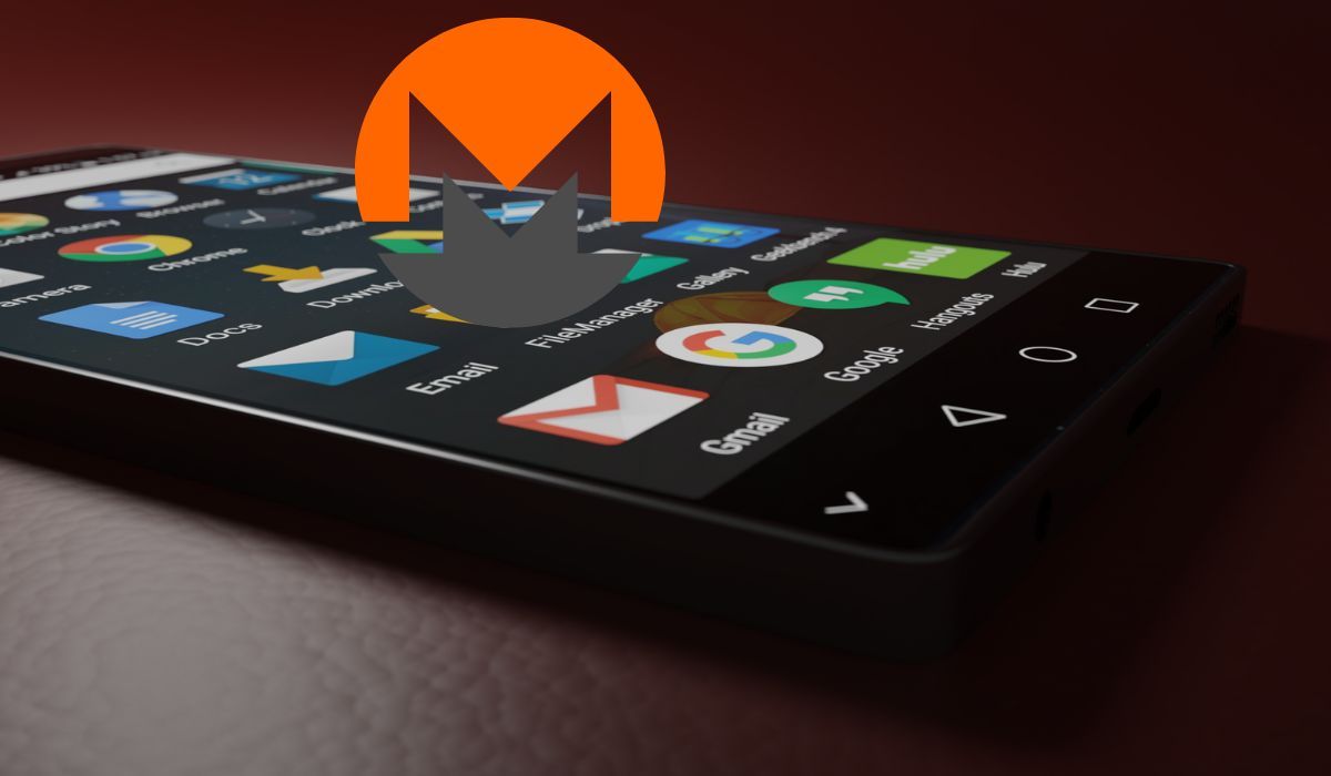 Monero logo seen on an android smartphone