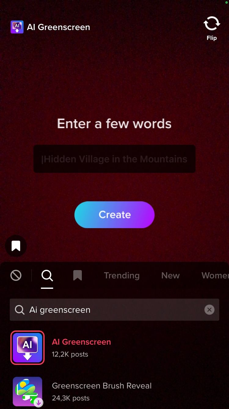 جعبه متن برای ai greenscreen در tiktok