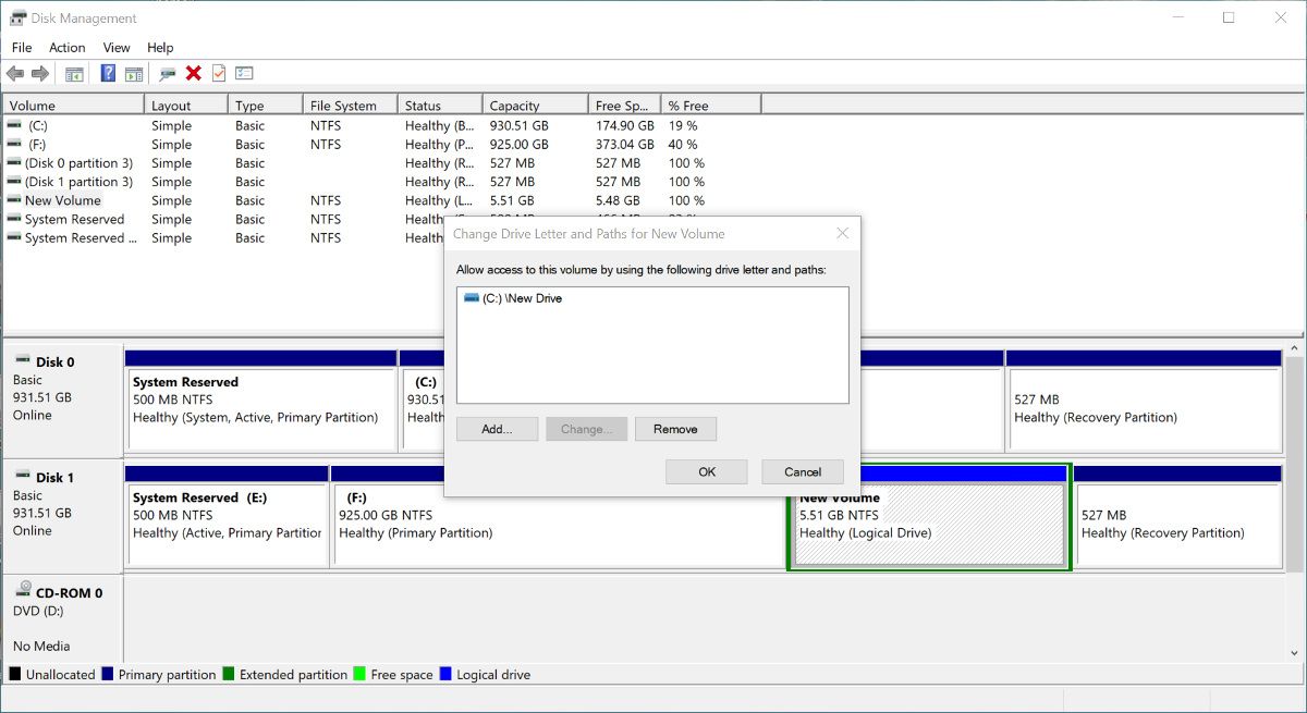 Unmounting a folder as a drive in Windows 11