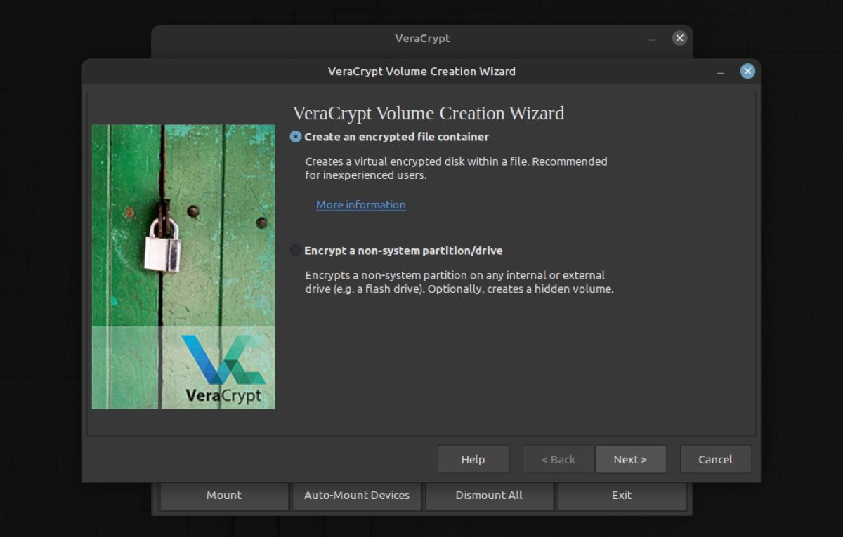 veracrypt volume encryption options
