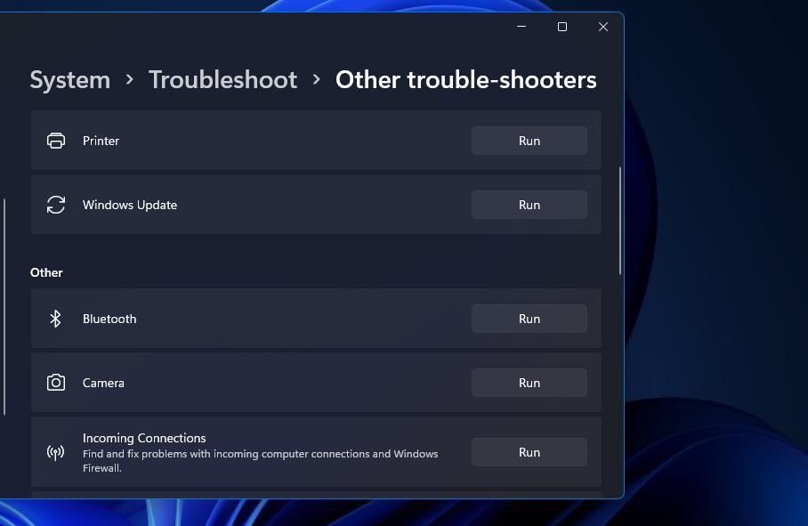 Windows 11's troubleshooter 