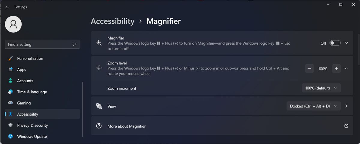 Windows magnifier tool