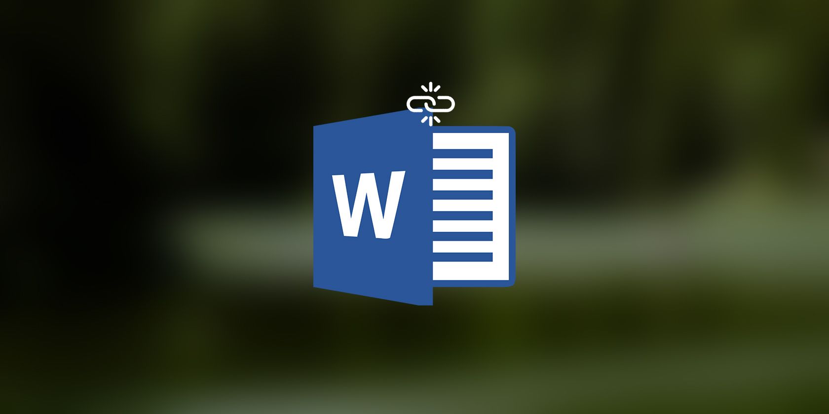 Word logo with a broken link