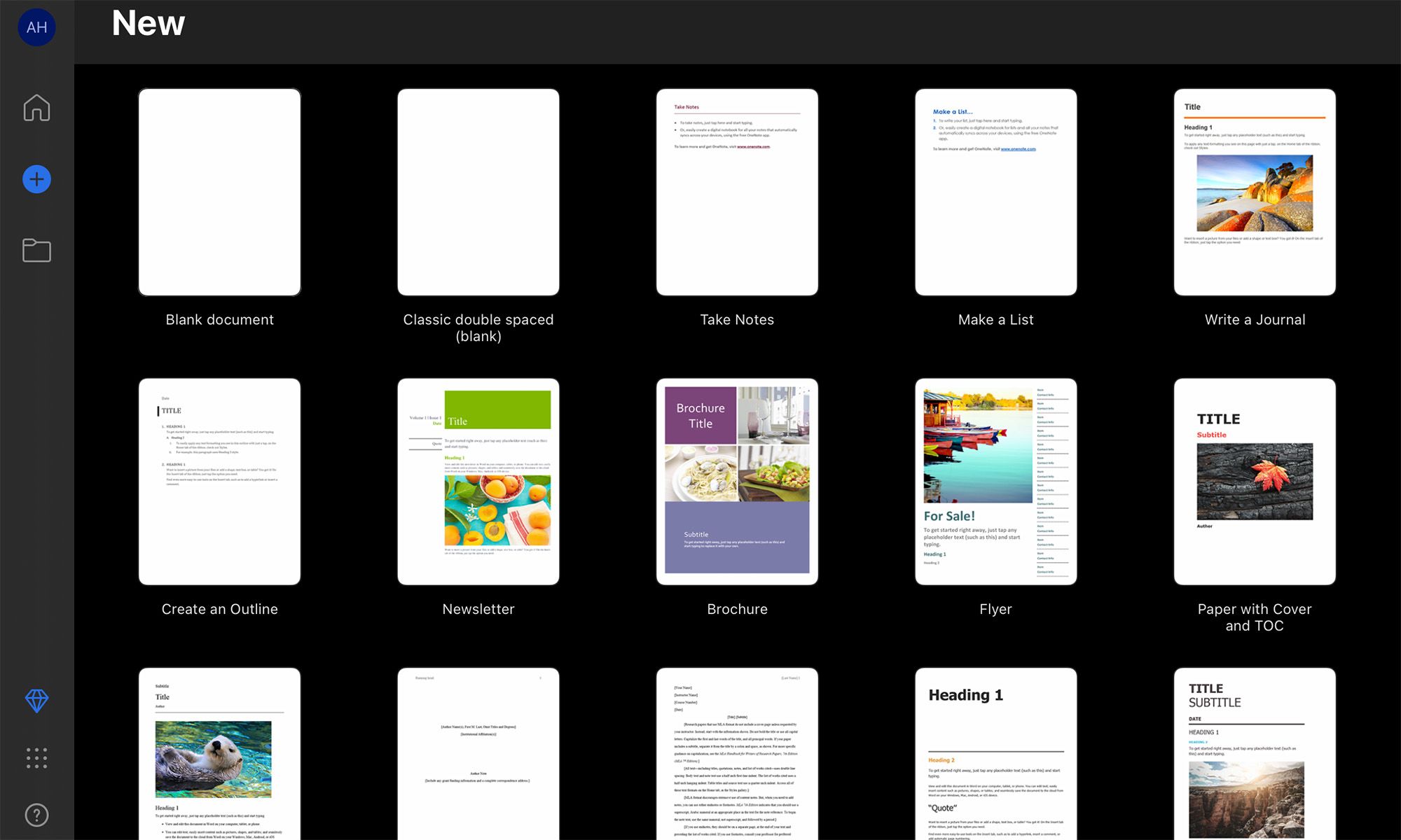 باز کردن یک سند جدید در Microsoft Word