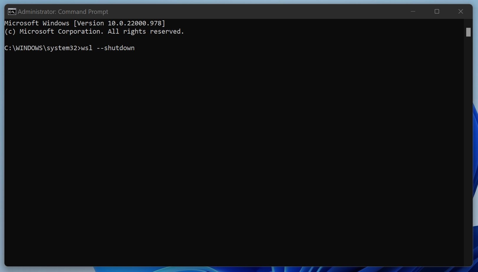 Shutting Down WSL Using Command Line In Windows Command Prompt