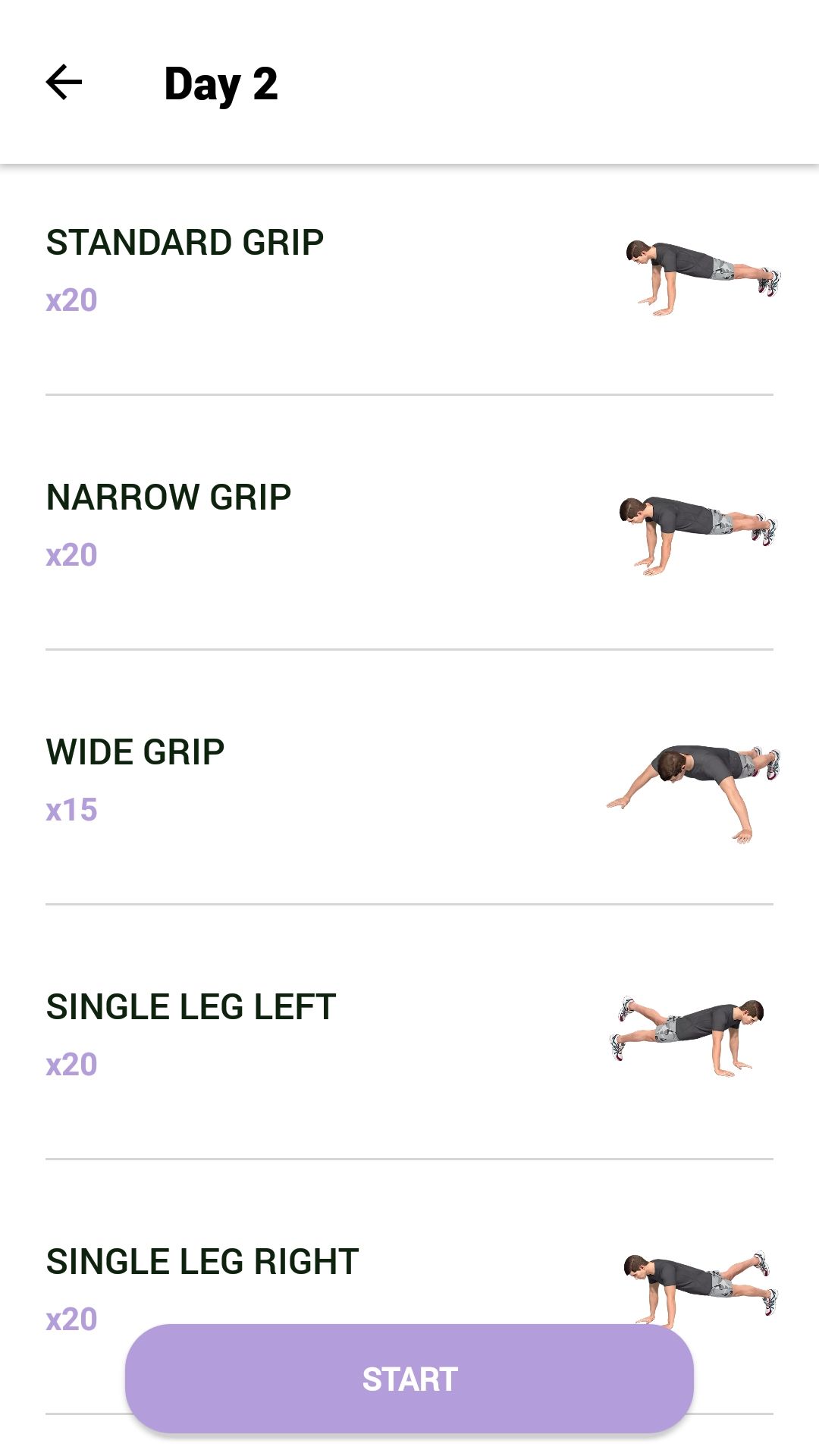30-Day Chest Workout mobile fitness app exercises