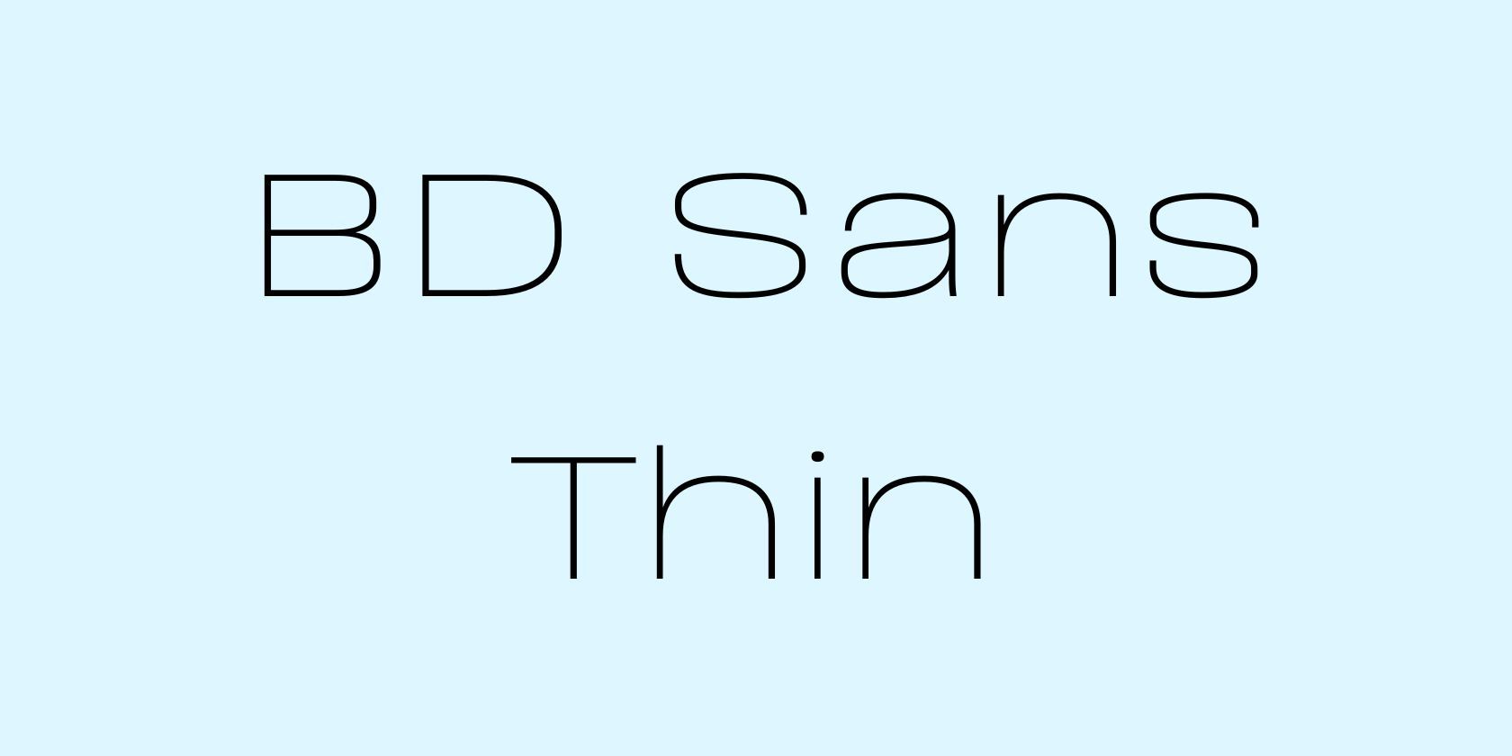 Canva font example BD Sans Thin
