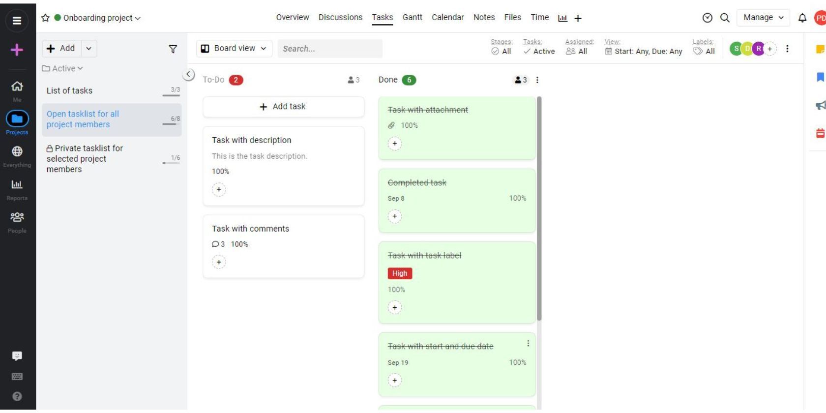 ProofHub's Workflow and Kanban Board view