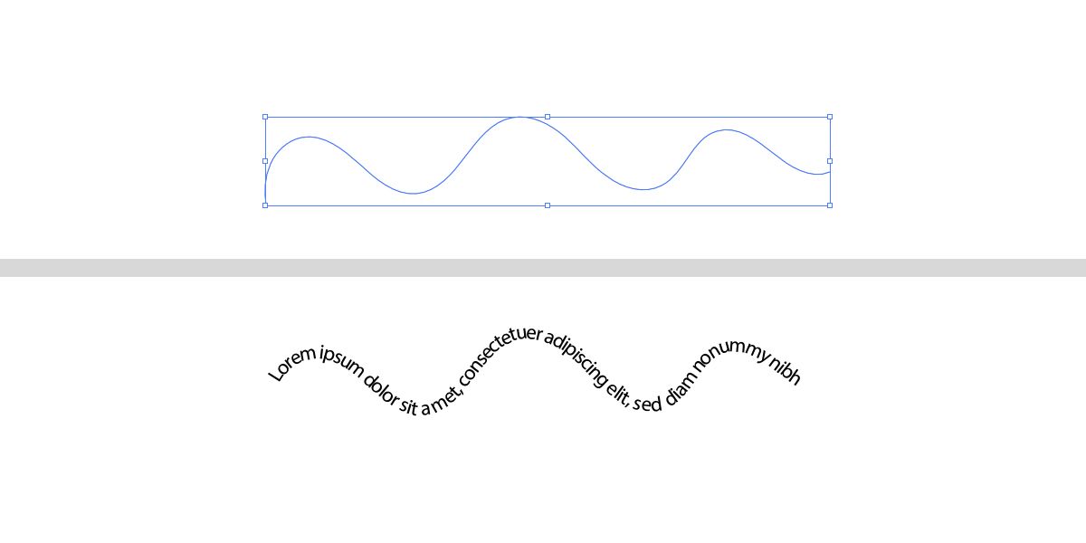 A wobbly line path and text following the path shape.