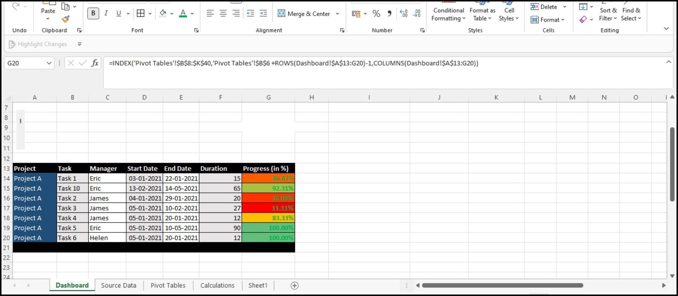 Using conditional formatting in Excel