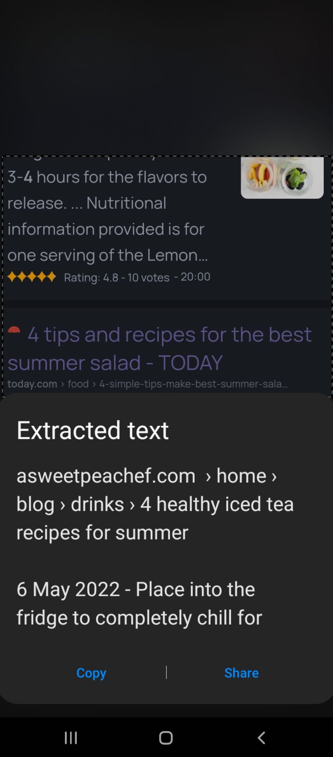 Extract text in Samsung Smart Select