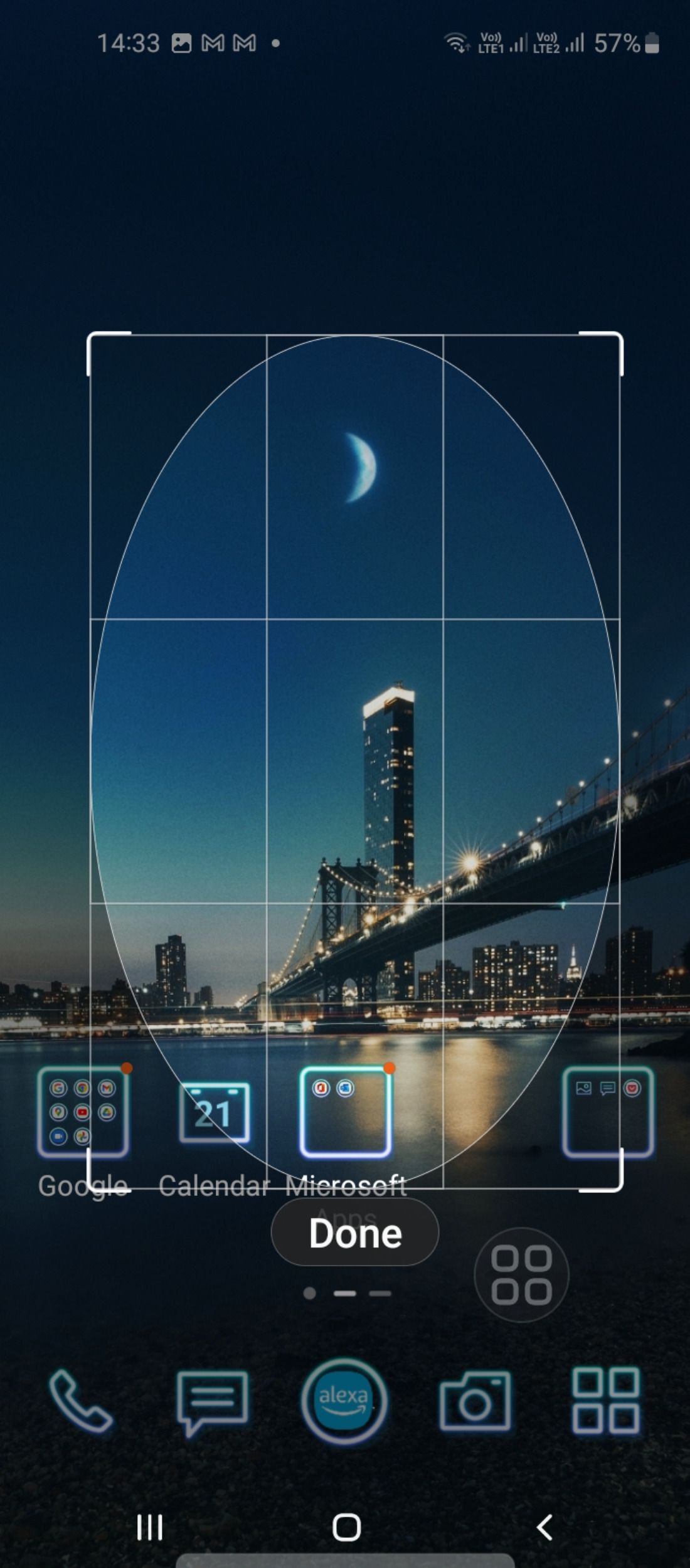 Capturing oval shapes in Samsung Galaxy's Smart Select tool