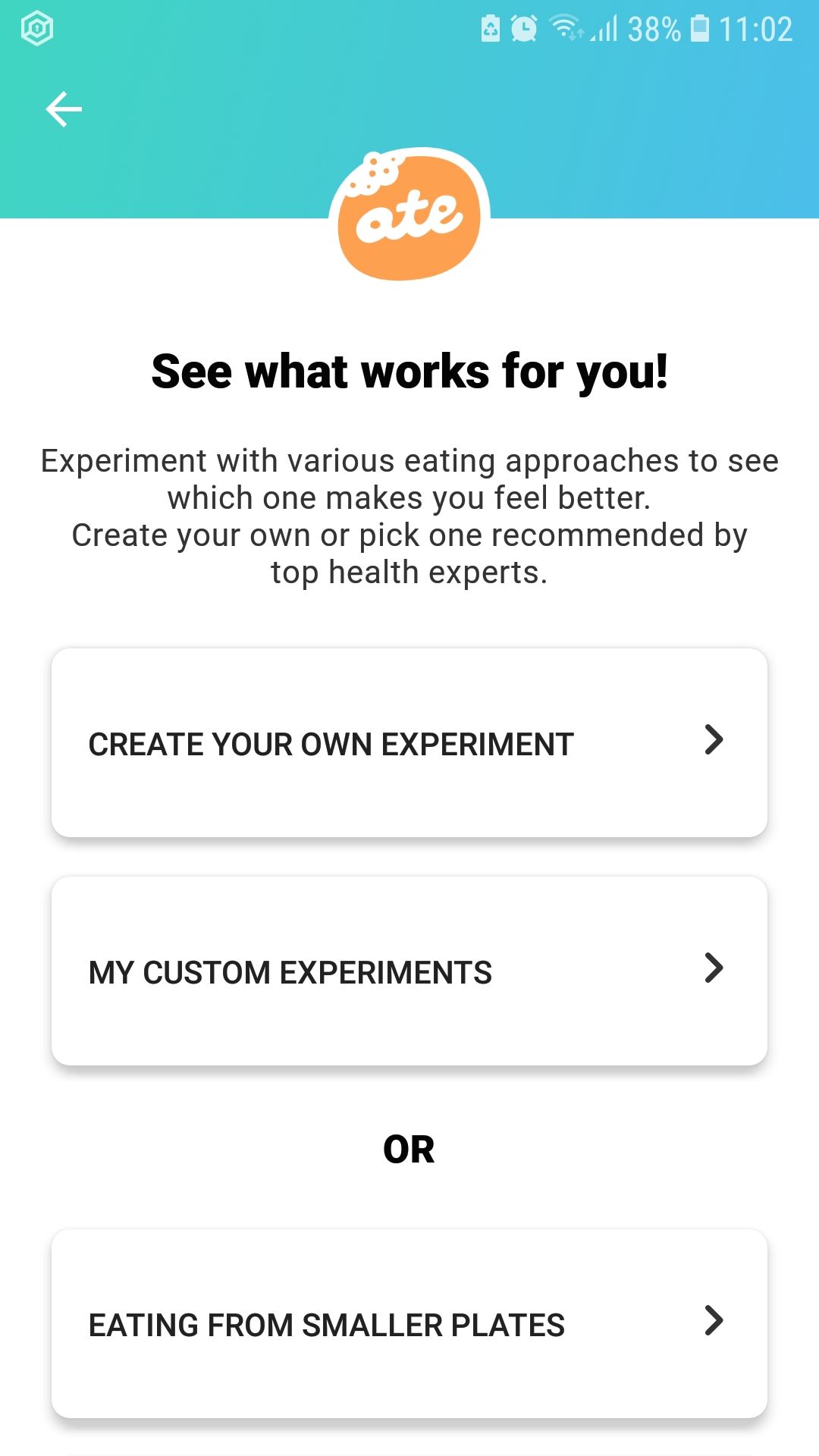 Ate food journaling app eating approaches