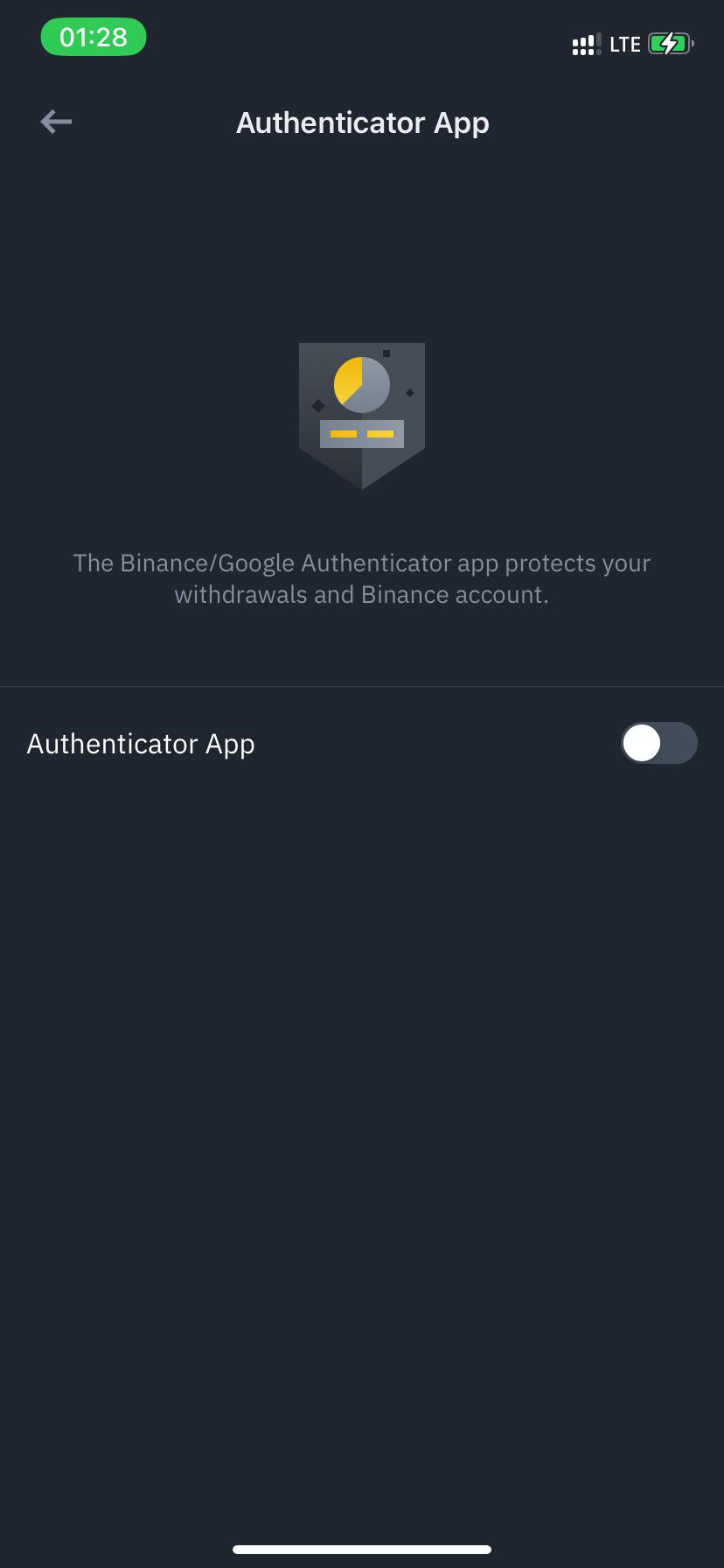 Authentication app menu
