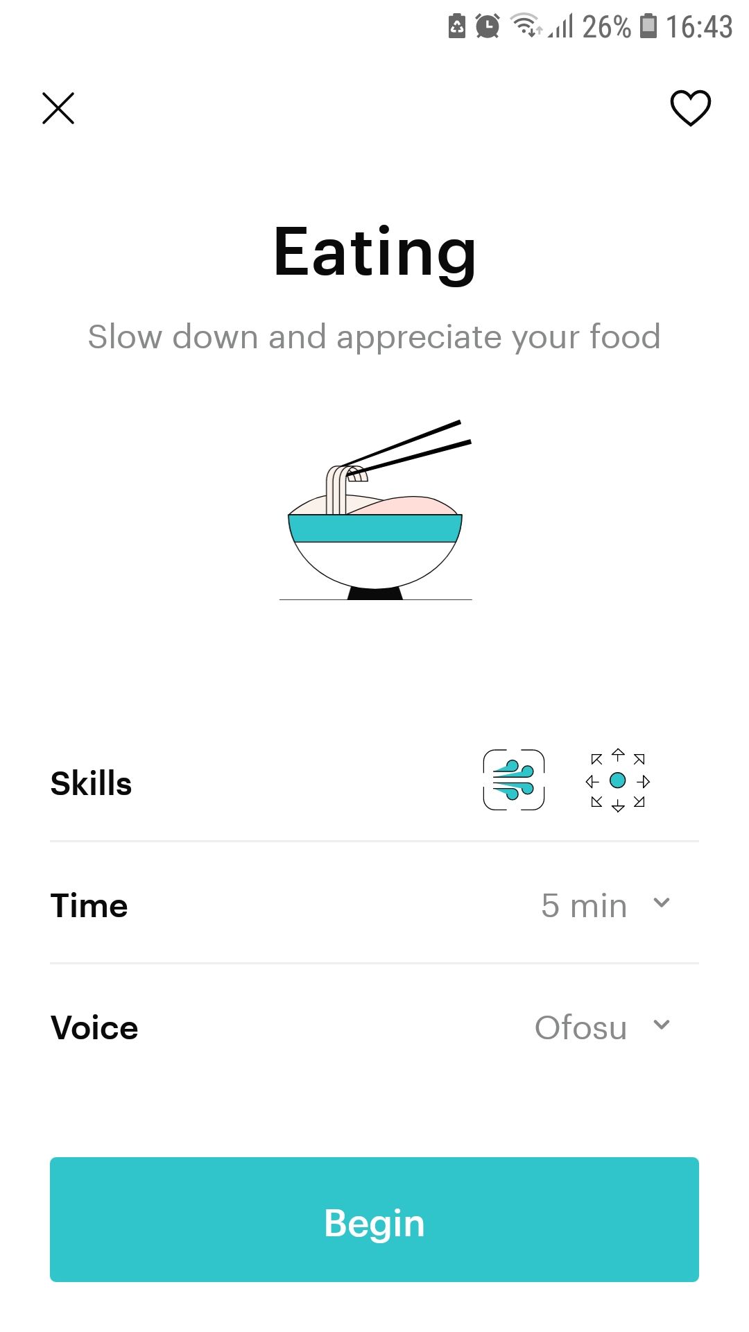 Balance mobile meditation app eating