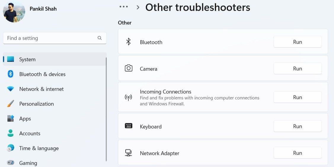 Bluetooth Troubleshooter on Windows 11