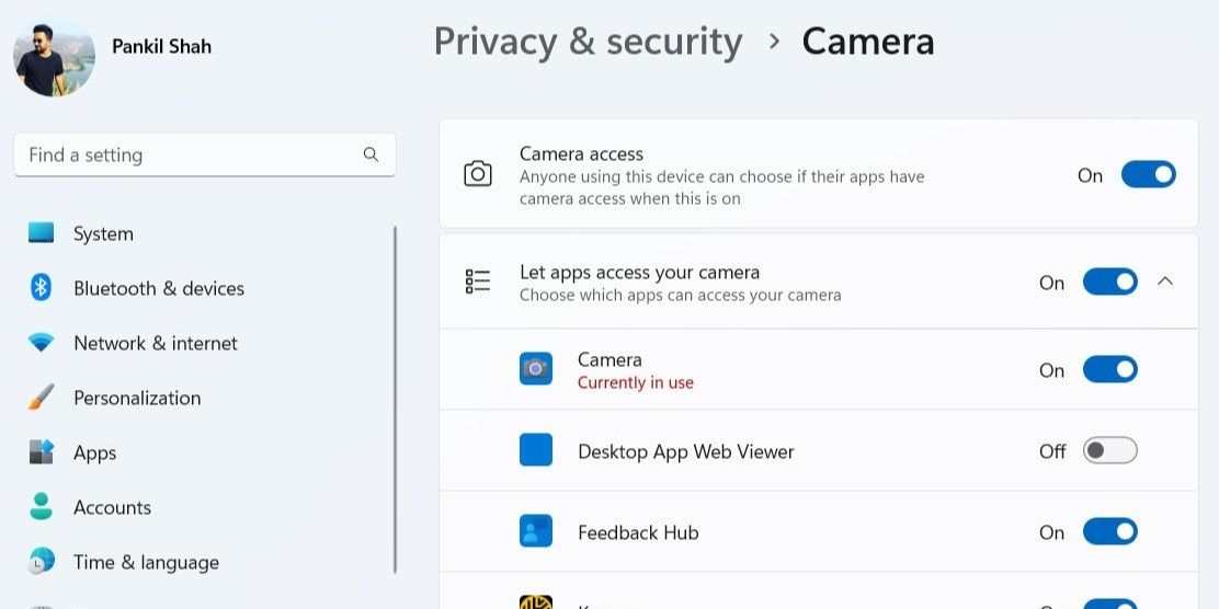 Camera Permissions on Windows 11
