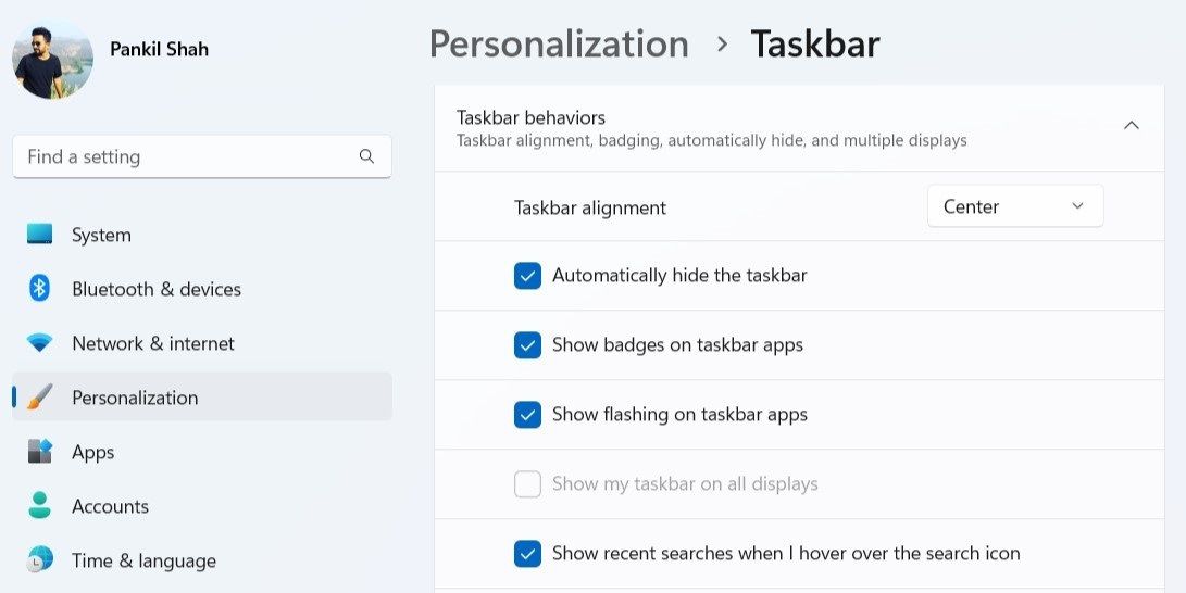 Configure Taskbar Behavior on Windows