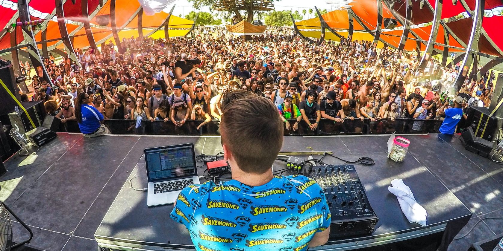 DJ in front of a crowd