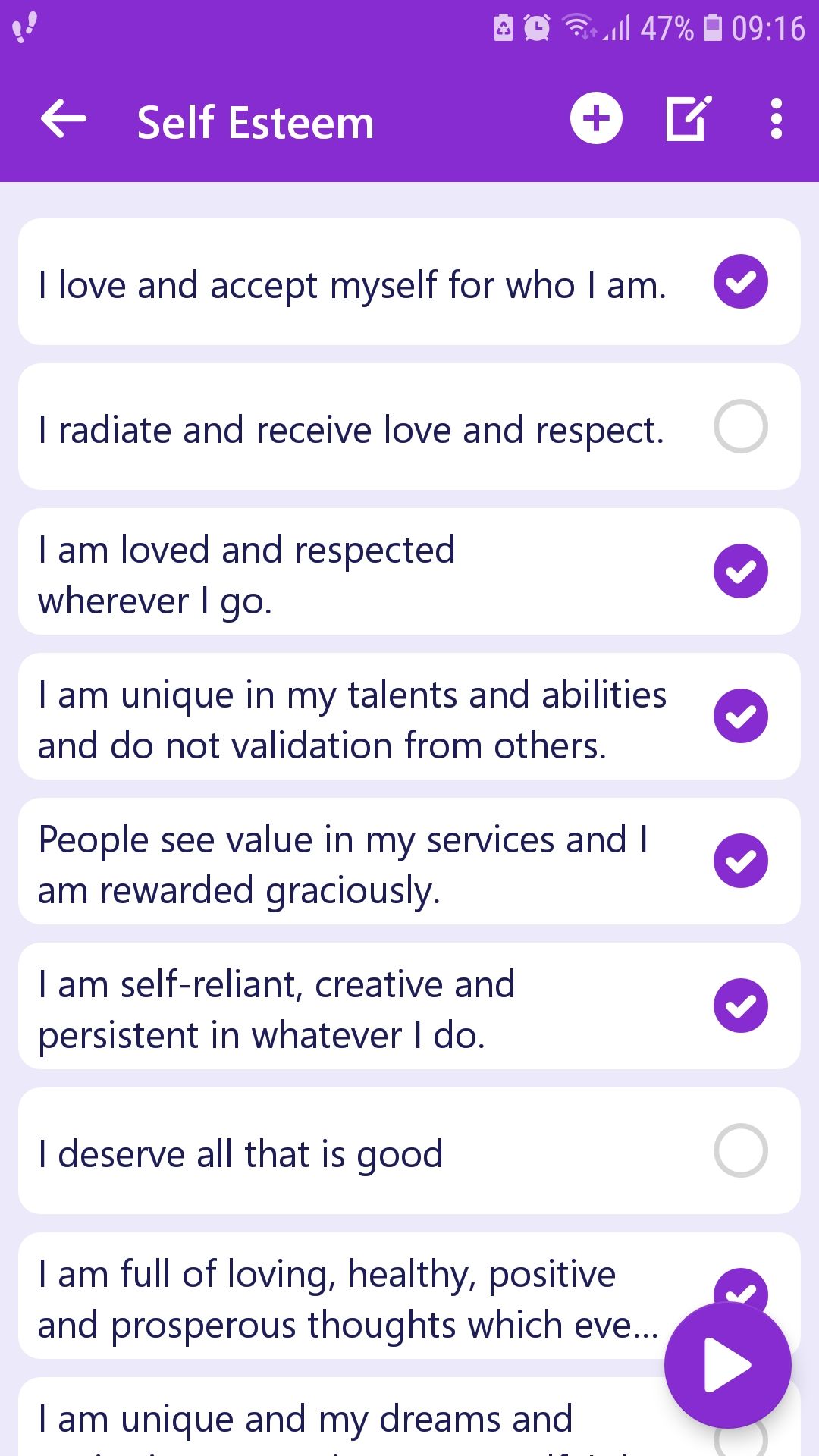 Daily Affirmation mobile positivity app self esteem