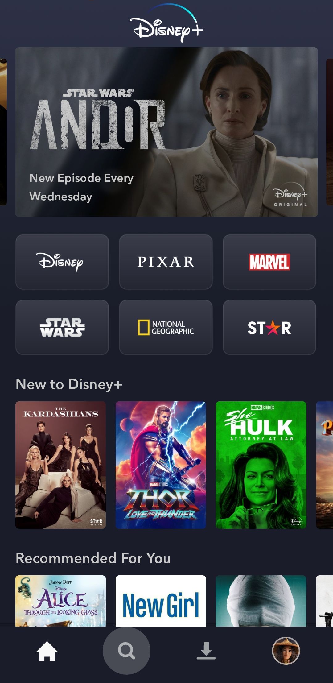 صفحه اصلی Disney+ ultra HD