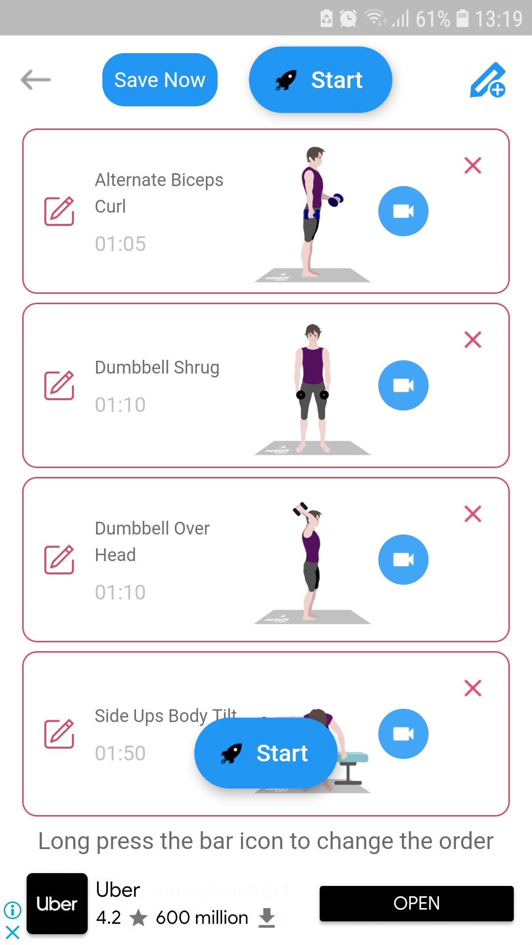 Dumbbell Home Workouts mobile fitness app plan