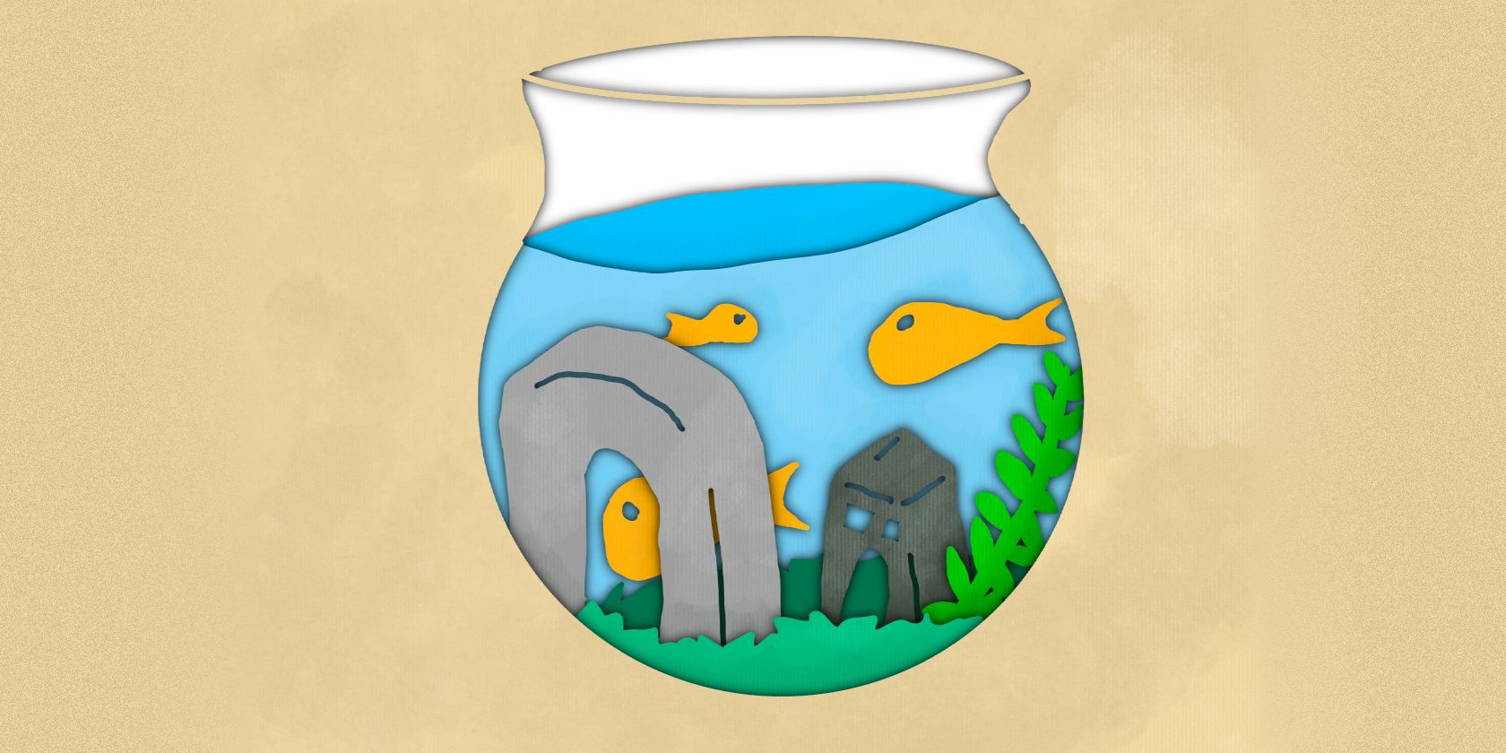 Illustration of a fish tank. 