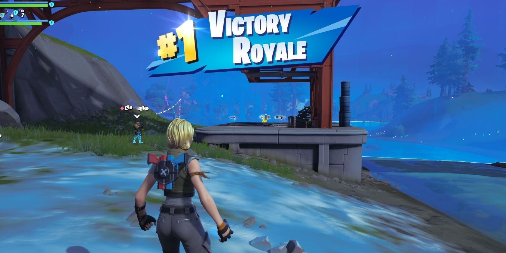Screencapture of a Victory Royale award in Fortnite