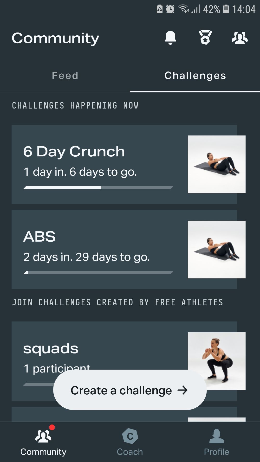 چالش های برنامه تمرینی موبایل Freeletics Fitness