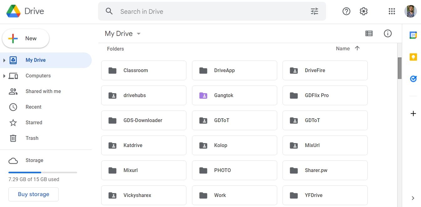 وضعیت ذخیره سازی Google Drive