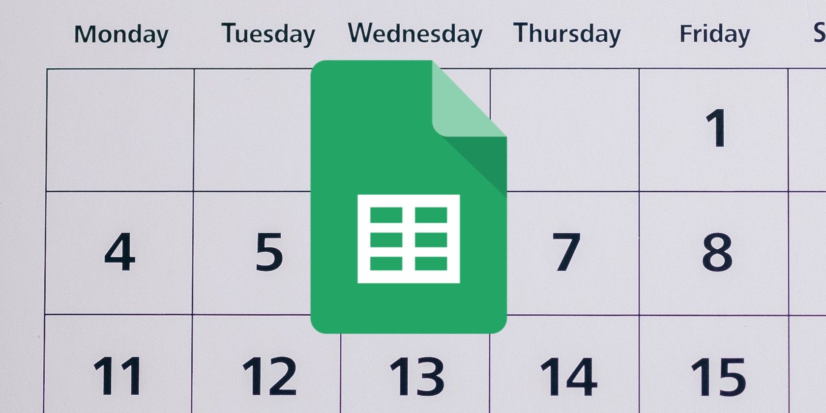 Google Sheets Logo floating over a calendar