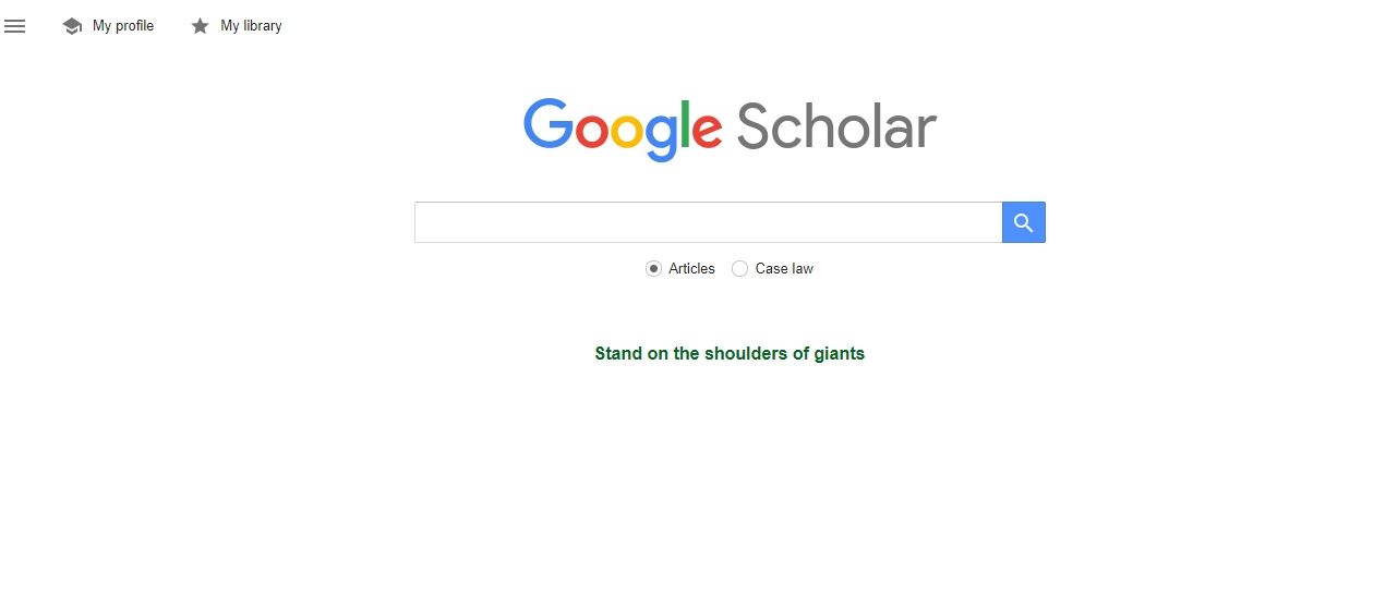 Google Scholar home screenshot