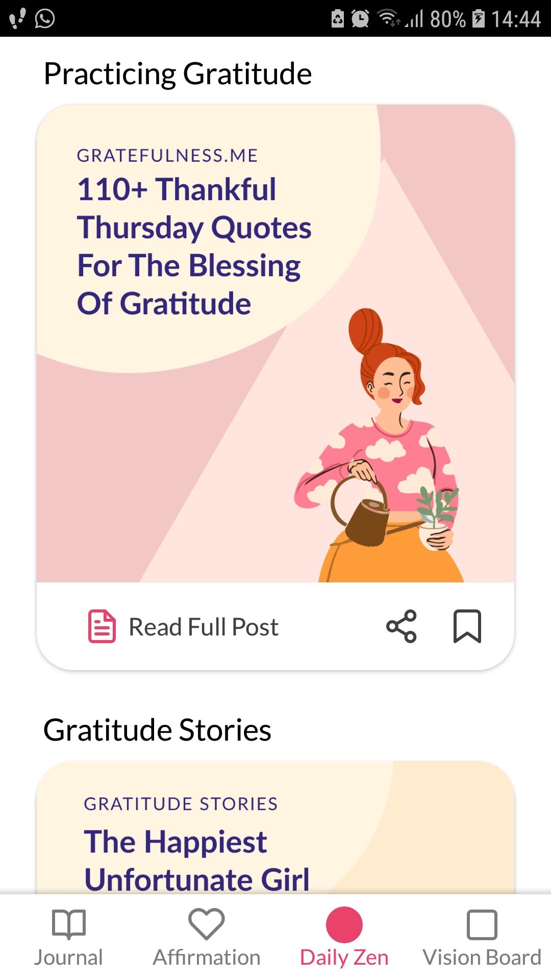 Gratitude Self-Care Journal mobile app daily zen