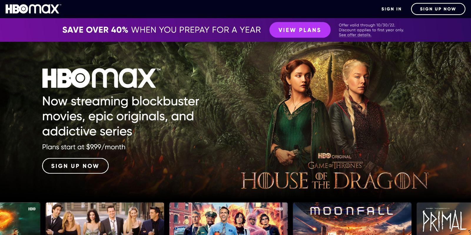 HBO website banner