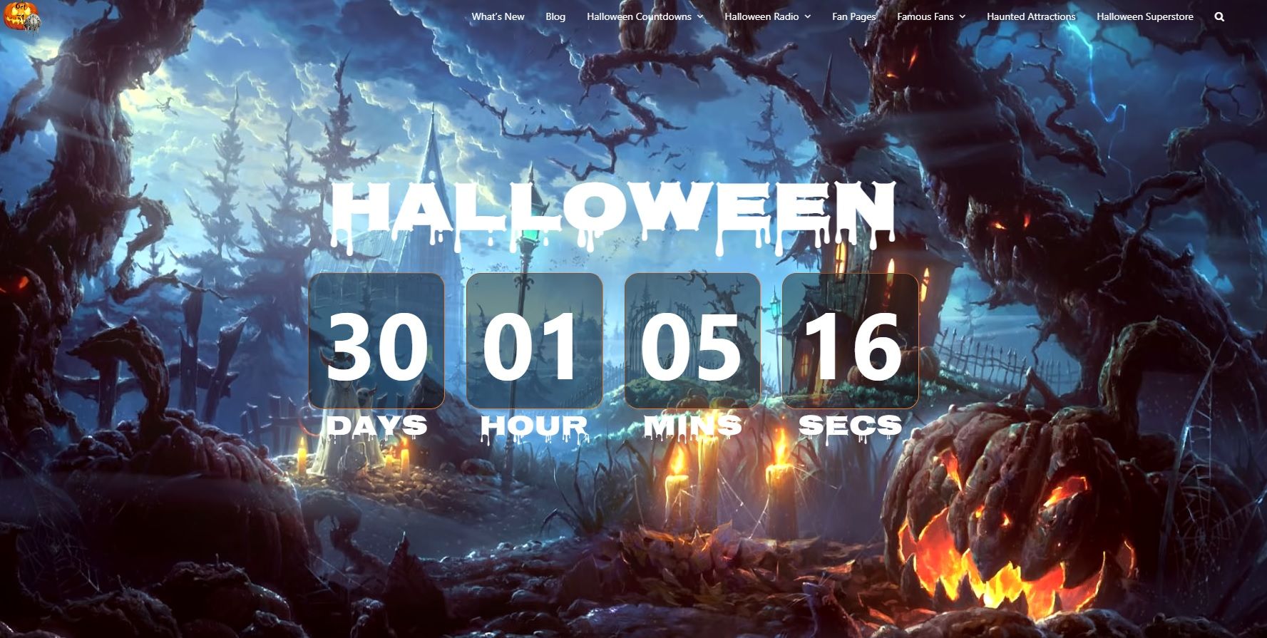 Halloween Countdown Live homepage