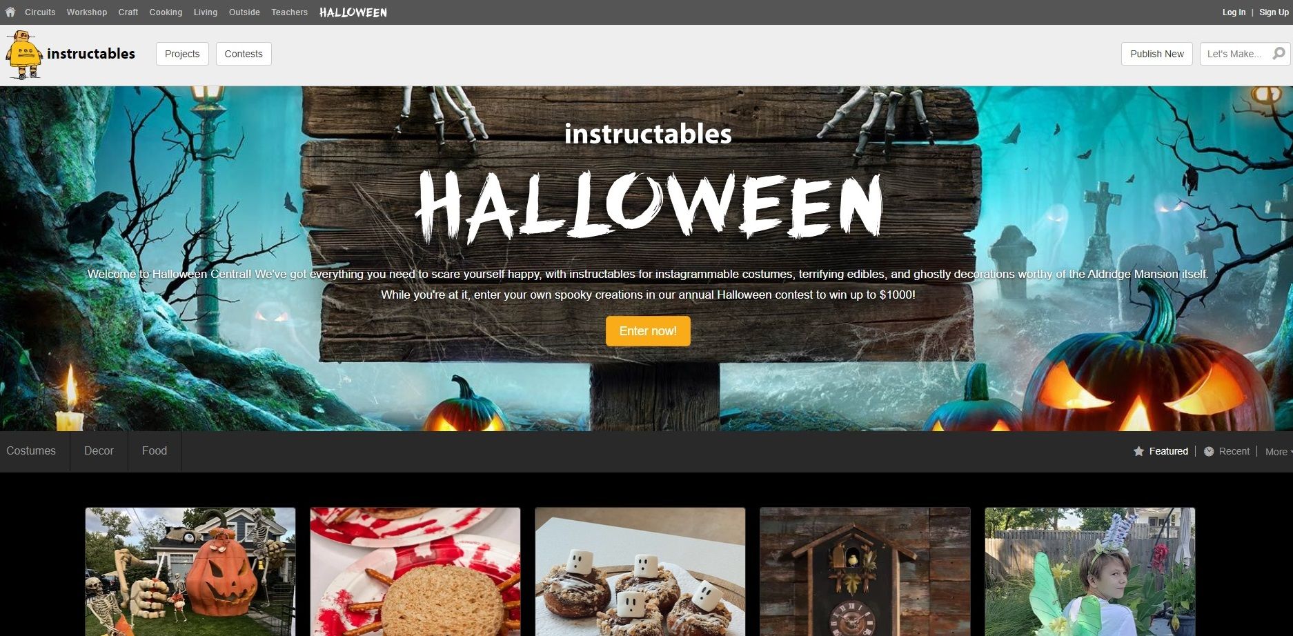 Halloween Instructables homepage