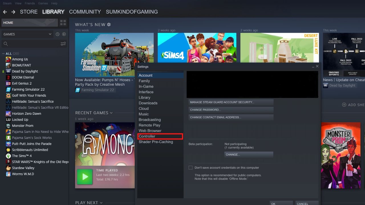 How to connect joy cons to steam controller settings