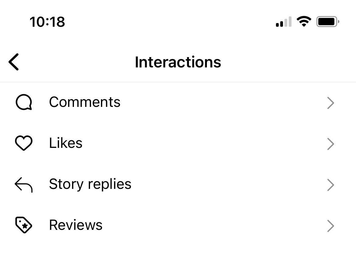 Instagram interactions