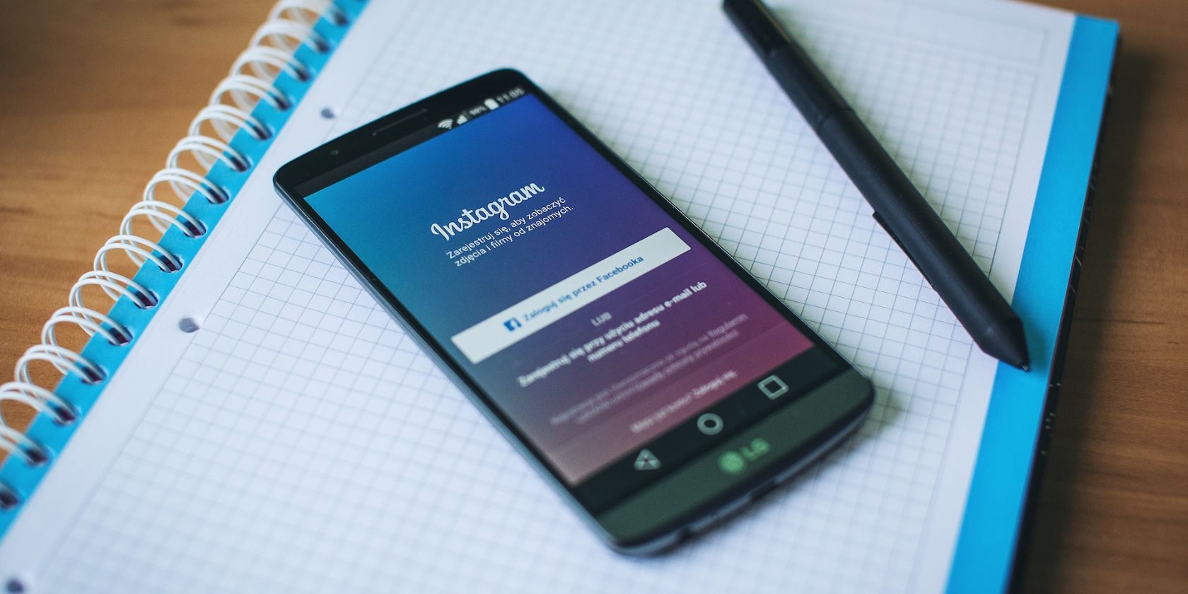 Instagram opened on smartphone