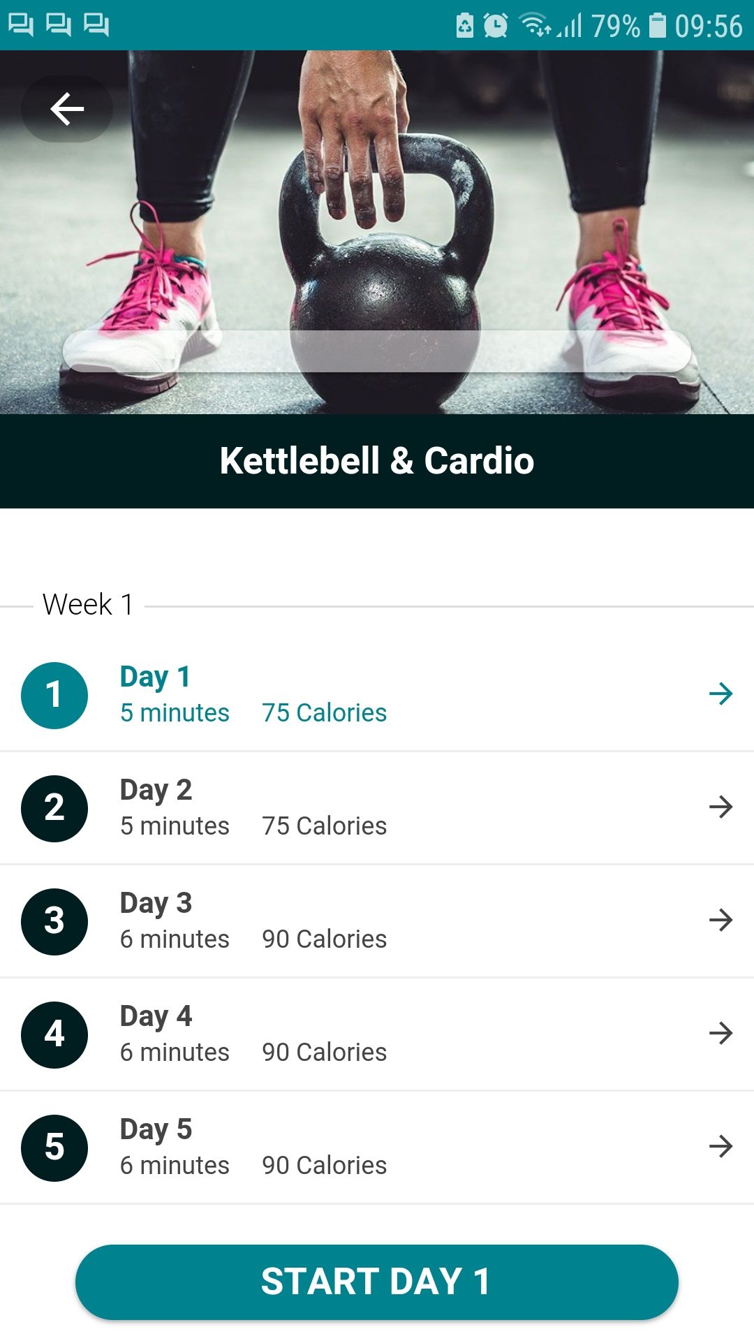 Kettlebell mobile workout app challenge