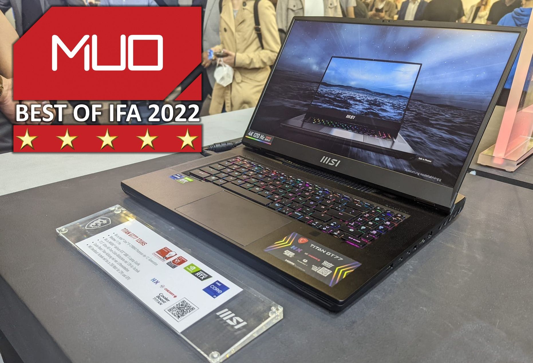 MUO IFA 2022 Award Best Gaming Laptop MSI GF77 12UHS